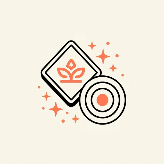 Illustratie van een merkbadge met een doelwit en sterretjes
