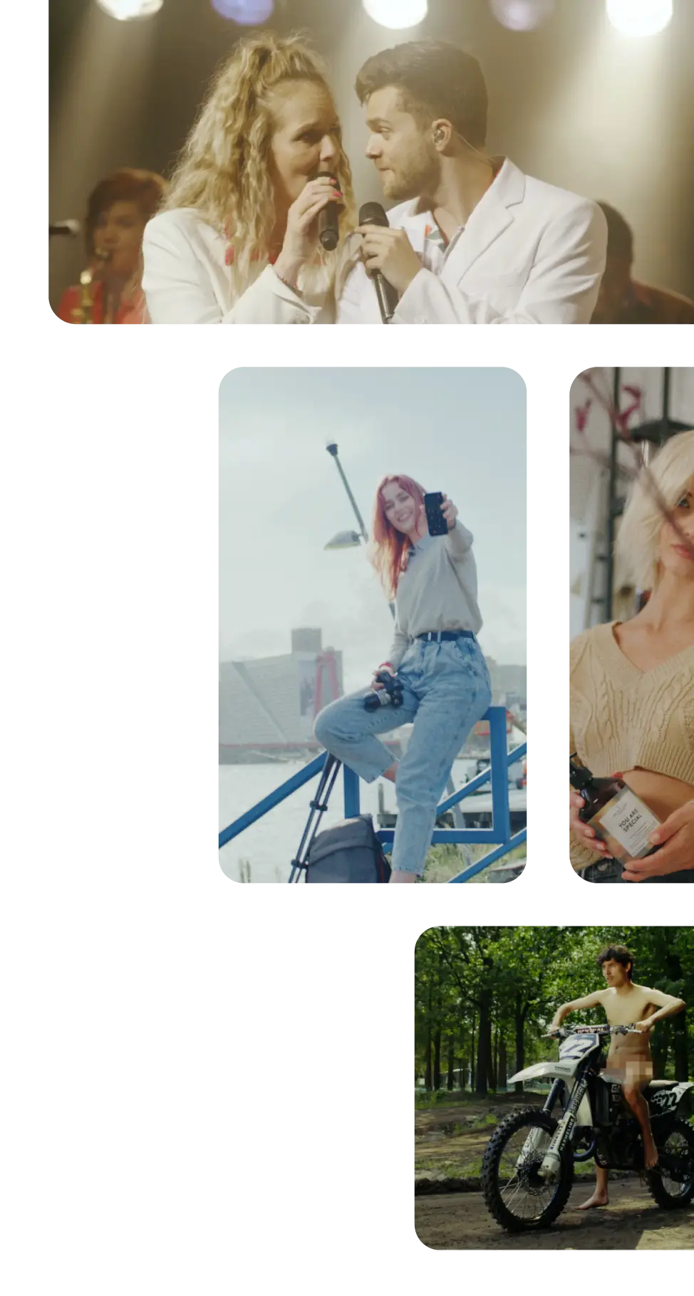 Voorbeelden van KemX projecten — video, fotografie en social content