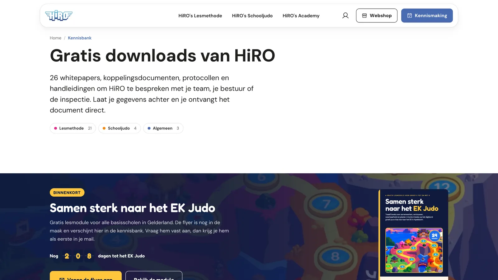 De kennisbank op hiro.school met gratis downloads
